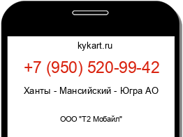 Информация о номере телефона +7 (950) 520-99-42: регион, оператор