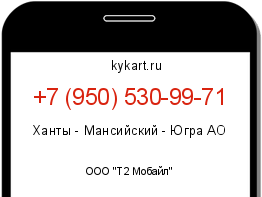 Информация о номере телефона +7 (950) 530-99-71: регион, оператор
