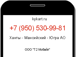 Информация о номере телефона +7 (950) 530-99-81: регион, оператор