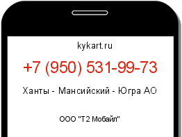 Информация о номере телефона +7 (950) 531-99-73: регион, оператор