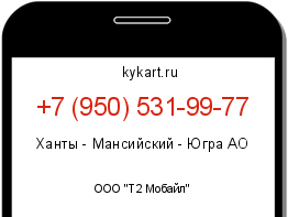 Информация о номере телефона +7 (950) 531-99-77: регион, оператор