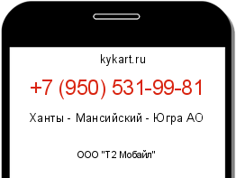 Информация о номере телефона +7 (950) 531-99-81: регион, оператор