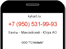 Информация о номере телефона +7 (950) 531-99-93: регион, оператор