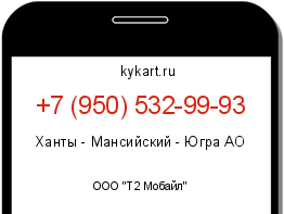 Информация о номере телефона +7 (950) 532-99-93: регион, оператор