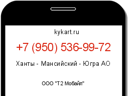 Информация о номере телефона +7 (950) 536-99-72: регион, оператор