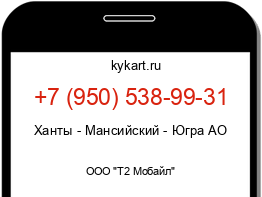 Информация о номере телефона +7 (950) 538-99-31: регион, оператор