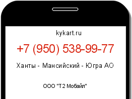 Информация о номере телефона +7 (950) 538-99-77: регион, оператор
