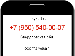 Информация о номере телефона +7 (950) 540-00-07: регион, оператор