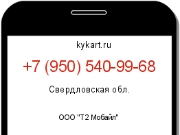 Информация о номере телефона +7 (950) 540-99-68: регион, оператор