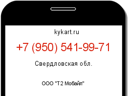 Информация о номере телефона +7 (950) 541-99-71: регион, оператор