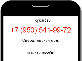 Информация о номере телефона +7 (950) 541-99-72: регион, оператор