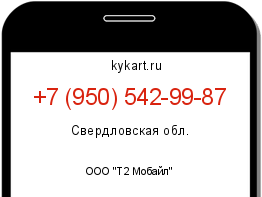 Информация о номере телефона +7 (950) 542-99-87: регион, оператор