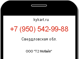 Информация о номере телефона +7 (950) 542-99-88: регион, оператор