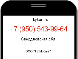 Информация о номере телефона +7 (950) 543-99-64: регион, оператор