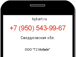 Информация о номере телефона +7 (950) 543-99-67: регион, оператор
