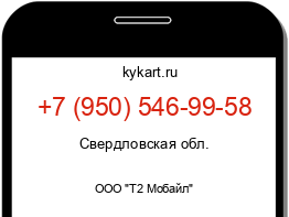 Информация о номере телефона +7 (950) 546-99-58: регион, оператор