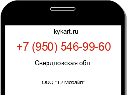 Информация о номере телефона +7 (950) 546-99-60: регион, оператор