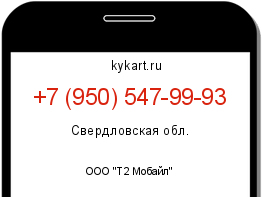 Информация о номере телефона +7 (950) 547-99-93: регион, оператор