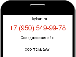 Информация о номере телефона +7 (950) 549-99-78: регион, оператор