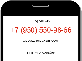 Информация о номере телефона +7 (950) 550-98-66: регион, оператор