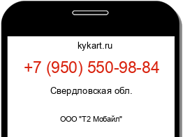 Информация о номере телефона +7 (950) 550-98-84: регион, оператор