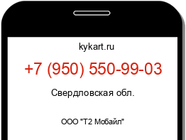 Информация о номере телефона +7 (950) 550-99-03: регион, оператор