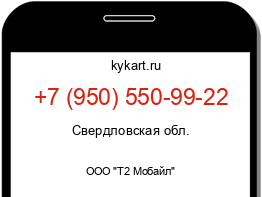 Информация о номере телефона +7 (950) 550-99-22: регион, оператор