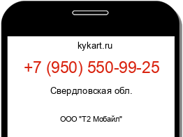 Информация о номере телефона +7 (950) 550-99-25: регион, оператор