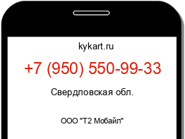 Информация о номере телефона +7 (950) 550-99-33: регион, оператор