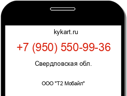 Информация о номере телефона +7 (950) 550-99-36: регион, оператор