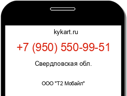 Информация о номере телефона +7 (950) 550-99-51: регион, оператор