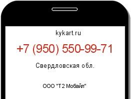 Информация о номере телефона +7 (950) 550-99-71: регион, оператор