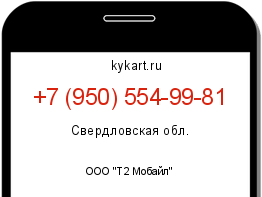 Информация о номере телефона +7 (950) 554-99-81: регион, оператор