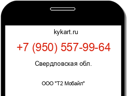 Информация о номере телефона +7 (950) 557-99-64: регион, оператор