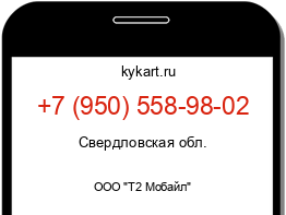 Информация о номере телефона +7 (950) 558-98-02: регион, оператор