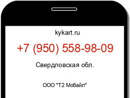 Информация о номере телефона +7 (950) 558-98-09: регион, оператор