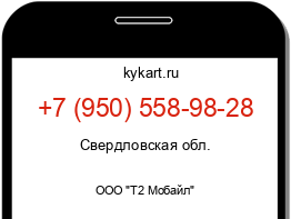 Информация о номере телефона +7 (950) 558-98-28: регион, оператор