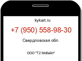 Информация о номере телефона +7 (950) 558-98-30: регион, оператор