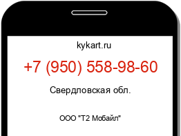 Информация о номере телефона +7 (950) 558-98-60: регион, оператор