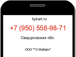 Информация о номере телефона +7 (950) 558-98-71: регион, оператор