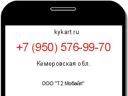 Информация о номере телефона +7 (950) 576-99-70: регион, оператор