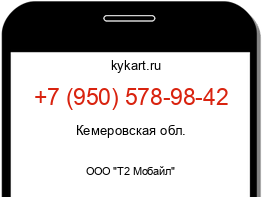 Информация о номере телефона +7 (950) 578-98-42: регион, оператор