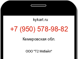 Информация о номере телефона +7 (950) 578-98-82: регион, оператор