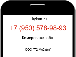 Информация о номере телефона +7 (950) 578-98-93: регион, оператор