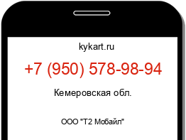 Информация о номере телефона +7 (950) 578-98-94: регион, оператор