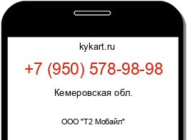 Информация о номере телефона +7 (950) 578-98-98: регион, оператор