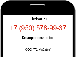 Информация о номере телефона +7 (950) 578-99-37: регион, оператор