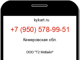 Информация о номере телефона +7 (950) 578-99-51: регион, оператор