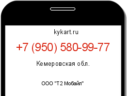 Информация о номере телефона +7 (950) 580-99-77: регион, оператор