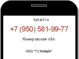Информация о номере телефона +7 (950) 581-99-77: регион, оператор